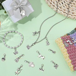 55Pcs 11 Styles Tibetan Style Alloy Kitten Dog Pendant Decorations&nbsp;HJEW-PH02309
