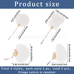 4Pcs 4 Styles Paper Fans&nbsp;AJEW-GF0011-45A