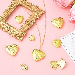 8Pcs 8 Styles Brass Locket Pendants&nbsp;KK-CJ0003-60