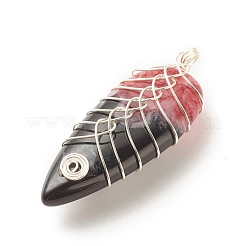 Natural Brazilian Agate Pendants&nbsp;PALLOY-JF01524-01