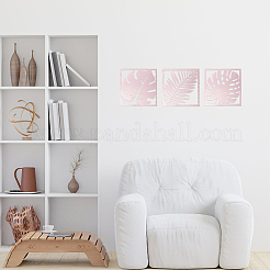 3Pcs Leaf Acrylic Mirror-Like Wall Stickers&nbsp;DIY-WH0304-722A