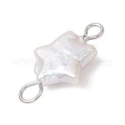 3Pcs 3 Styles Natural Keshi Pearl Connector Charms&nbsp;PALLOY-JF04241