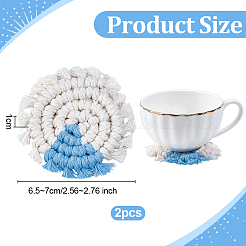 2Pcs Bohemian Macrame Cotton Car Cup Holder Coasters&nbsp;AJEW-OC0014-44A