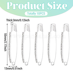 Iron Rhinestone Safety Pins for Clothes&nbsp;JEWB-TAC0010-42S