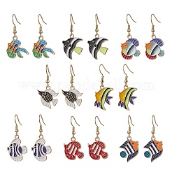 8Pairs Ocean Theme 304 Stainless Steel Dangle Earrings&nbsp;EJEW-JE06390