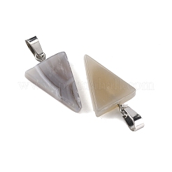 Natural Grey Agate Pendants&nbsp;G-WH0026-07D