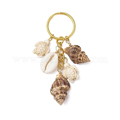 Ocean Style Natural Shell with Synthetic Turquoise Keychains&nbsp;KEYC-JKC01231-04