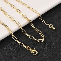 Brass Cable Chain Necklaces for Women Men&nbsp;NJEW-F337-01G-01