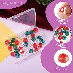 36Pcs 3 Styles Transparent Glass European Beads&nbsp;GPDL-TA0001-08