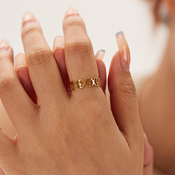 304 Stainless Steel Hollow Peace Sign Open Cuff Rings&nbsp;YB1218