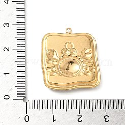 304 Stainless Steel Epoxy Resin with Natural Shell and Sequins Inside Pendants&nbsp;STAS-L026-17G-C03
