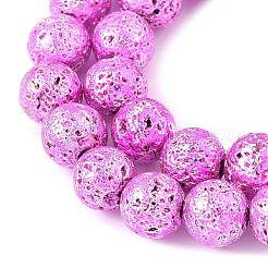 Electroplated Natural Lava Rock Beads Strands&nbsp;G-A263-A02-01