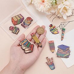 10Pcs 10 Styles Wood Pendants&nbsp;WOOD-PH0003-13