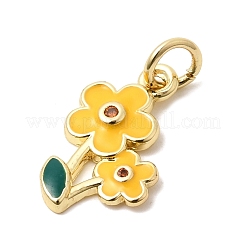 Brass Pave Clear Cubic Zirconia Pendants&nbsp;KK-G554-07G-02