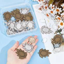DIY Blank Leaf  Pendant Making Kit&nbsp;DIY-GO0001-74