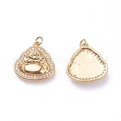 Brass Micro Pave Cubic Zirconia Pendants&nbsp;X-ZIRC-G156-02G