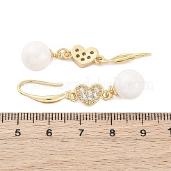 Brass Micro Pave Cubic Zirconia Dangle Earrings&nbsp;EJEW-F362-02G