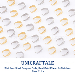 200Pcs 2 Colors 201 Stainless Steel Snap on Bails&nbsp;STAS-UN0054-92