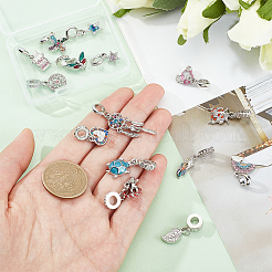 15Pcs 15 Style Rack Plating Alloy European Dangle Charms&nbsp;MPDL-FH0001-03