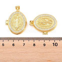 Religion Brass Locket Pendants&nbsp;KK-D232-19G-01