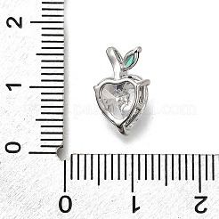 Brass Pave Clear Cubic Zirconia Charms&nbsp;LS-KK-Q048-21P