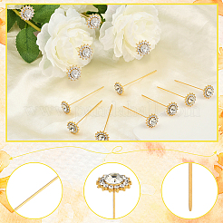 16Pcs Alloy Crystal Rhinestone Head Pins&nbsp;FIND-SP0004-63G