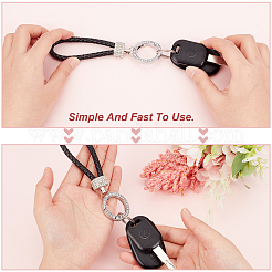 2Pcs 2 Colors Imitation Leather Keychain&nbsp;KEYC-GA0001-13