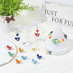 14Pcs 7 Colors Handmade Printed Porcelain Beads&nbsp;PORC-SC0001-46