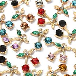 32Pcs 8 Colors Alloy Rhinestone Pendants&nbsp;ALRI-CJ0001-07