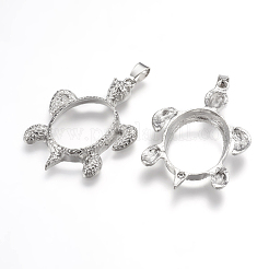 Alloy Pendant Cabochon Open Back Settings&nbsp;PALLOY-K099-12P