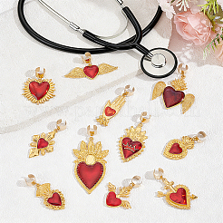 14Pcs Alloy Enamel Stethoscope Pendant Decorations&nbsp;HJEW-ME00156