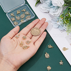 20Pcs 5 Styles Rack Plating Brass Charms&nbsp;KK-DC0004-08