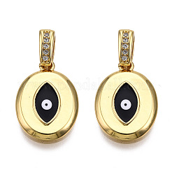 Brass Micro Pave Clear Cubic Zirconia Pendants&nbsp;KK-N227-141A