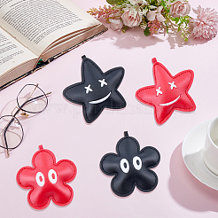 4Pcs 4 Styles Imitation Leather Pendants&nbsp;FIND-CL0001-25