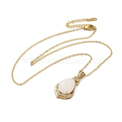 Brass Micro Pave Cubic Zirconia Pendant Necklaces&nbsp;NJEW-E106-09KCG-01