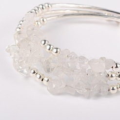 Gemstone Chip Bead Cuff Bracelets&nbsp;BJEW-JB01607-04