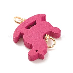 Spray Painted Wood Connector Charms&nbsp;PALLOY-JF01427-02