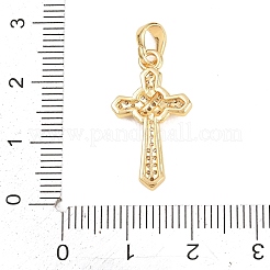 Brass Micro Pave Clear Cubic Zirconia Pendants&nbsp;KK-D258-11G-01