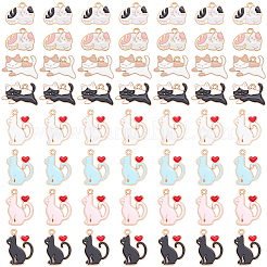 80Pcs 8 Styles Alloy Enamel Pendants&nbsp;ENAM-BM0001-42