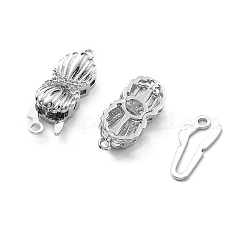 Brass Micro Pave Clear Cubic Zirconia Box Clasps&nbsp;KK-G523-13P