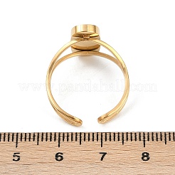 Real 18K Gold Plated 304 Stainless Steel Cuff Ring Components&nbsp;STAS-A191-12D-G