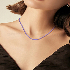 20Pcs 10 Colors 2MM Flat Faux Suede Cord Necklace Making with Findings&nbsp;NJEW-LP0007-08A