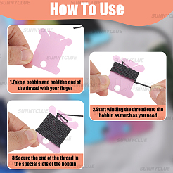 200Pcs 5 Colors PVC Plastic Thread Winding Boards&nbsp;TOOL-SC0001-82