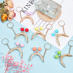 7Pcs 7 Colors Resin Bead with Iron Purse Frame Handle&nbsp;FIND-PH0001-34