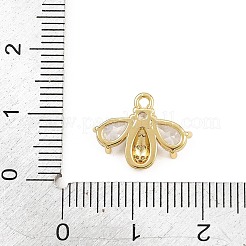 Brass Micro Pave Clear Cubic Zirconia Charms&nbsp;CU-CBAD306-07G