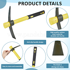 4Pcs Heavy-Duty Mini Manganese Steel Garden Pickaxe with Plastic Handle for Digging&nbsp;TOOL-DR0001-17