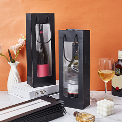 Paper Wine Gift Tote Bags with Visible Window&nbsp;ABAG-WH0039-50A