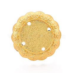 Adjustable Flower Alloy & Iron Bezel Cup Ring Base with Rotatable Tray&nbsp;MAK-T012-06G