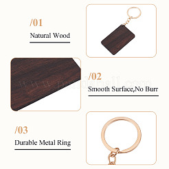 Walnut Wood Pendant Keychains&nbsp;KEYC-TAC0034-06A