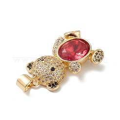 Brass Micro Pave Cubic Zirconia Pendants&nbsp;KK-M240-14